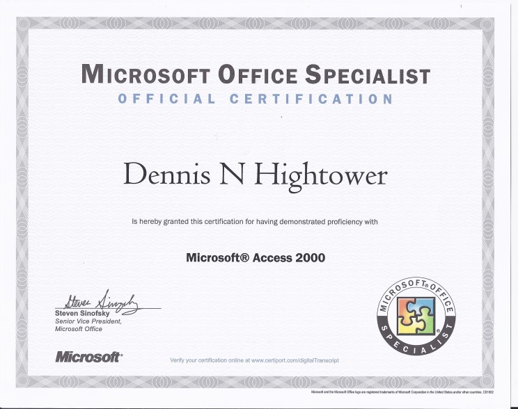 Access 2000 - MOS Certification