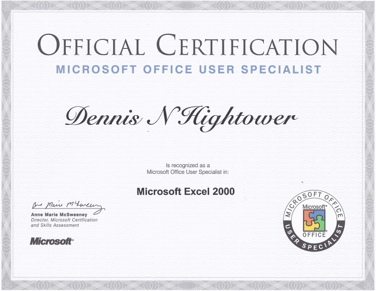 Excel 2000 - MOS Certification