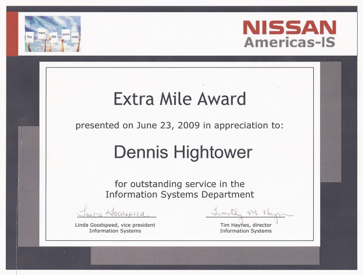 Nissan Extra Mile Award - 2009